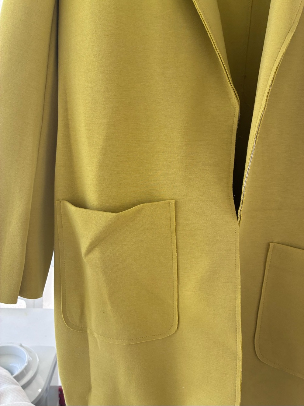 Carolina Belle Mustard Yellow Open-Front Blazer Jacket - Picture 3 of 5
